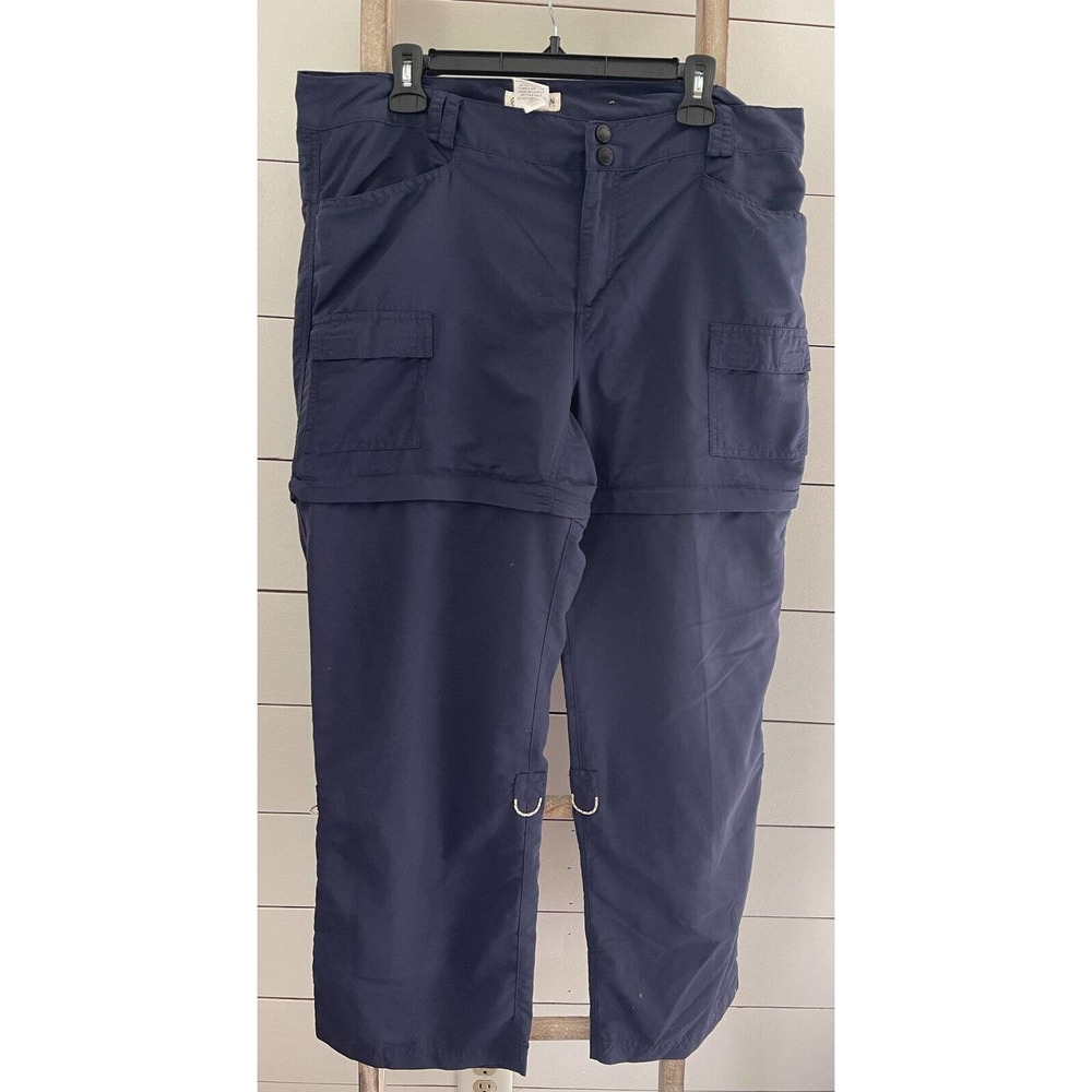 Magellan Womens Pants/Shorts Convertible Zip-off Shorts Blue Nylon Hiking 14